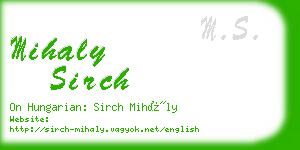 mihaly sirch business card